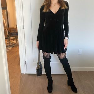 Super cute mini velvet dress.